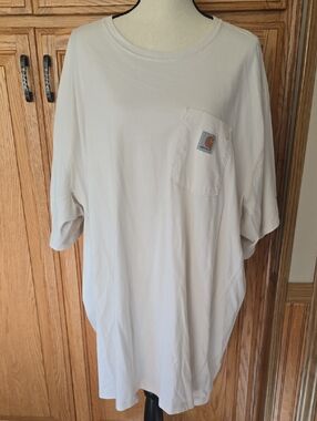 Carhartt Force Men’s Pocket Tee in Cream XXXXL